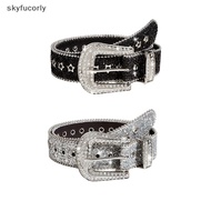 [SYFU] Y2K Rhinestones Bule Belt Waist Strap Gothic Fashion Cowgirl Skirt Waistband VN