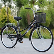 ANCHI จักรยาน 24นิ้ว จักรยานผู้ใหญ่ ยางแข็ง ไม่ต้องเติมลม จักรยานแม่บ้านญี่ปุ่น เบาะนั่งสามารถปรับได้