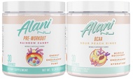 Rainbow Candy Pre Workout and BCAA Sour Peach Rings Post Workout Powder Bundle | L-Theanine, Beta-Al