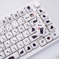 Black Cat Keycaps MOA Profile 124 Keys PBT Dye Sublimation Aula F75 F99 RK100 Mechanical Keycaps Car