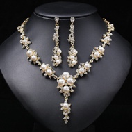 Alloy Diamante Pearl Necklace Earrings Set Girls Daily Jewellery Holiday & Party Jewellery Wedding J