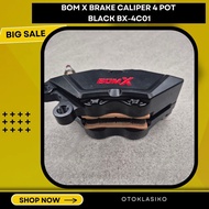 BOM X BX-4C01 4-Pot CNC Brake Caliper (Black) | High-Performance Motorcycle Brake Upgrade