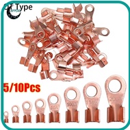APPEAR 5/10Pcs OT Cable Connector Kit, 10A-400A Copper OT Wire Nose Terminal Crimp, Non-Insulated OT