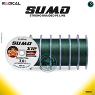 [ X12 ] RADICAL PE Sumo Multicolor Dark Green Fishing Line 100–300 Meters Sea Casting Fishing Line B