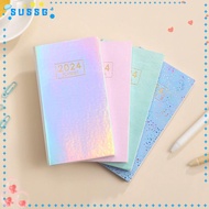 SUSSG Diary Weekly Planner, A6 Pocket 2024 Agenda Book, Portable Dazzling Colorful with Calendar To Do List English Notepad School Office