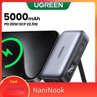 NaniNook  UGREEN 5000mAh PD20W/SCP22.5W Mini Fast Charging Portable Power Bank Built-in Cable