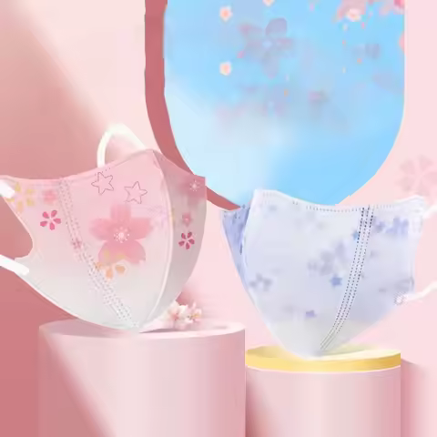 10pcs Gradient Print Color Disposable Face Mask 3D Design 3layer Anti Dust Mask V-face Protective Fa