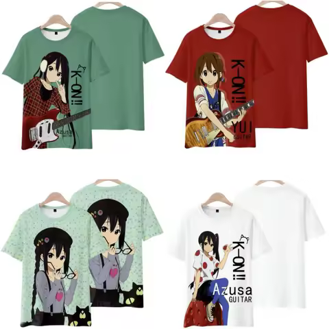 Anime K-ON K ON 3D T Shirt Women Men Hirasawa Yui Tainaka Ritsu Kotobuki Tsumugi Nakano Azusa Akiyam