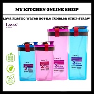 LAVA 2L/3L Plastic Water Bottle Tumbler Strip & Straw (TB519/TB419)