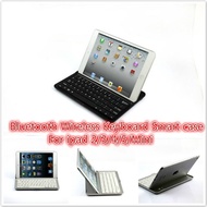 Blueteeth Wireless Keyboard For apple ipad mini/mini2 ipad 2/3/4 ipad 5 air bluetooth cover case standby metal + PC