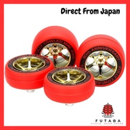 TAMIYA 30th Anniversary Full Cowl Mini 4WD Red Slick Tires & Gold Plated Wheels 95665