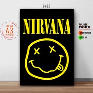 NIRVANA Music Logo Large Wooden Poster A3 Wall Decoration MDF Material Music Rock Kurt Cobain C45