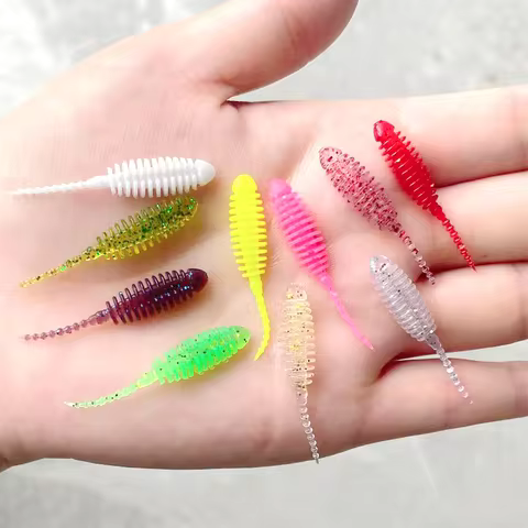 DUODUOYU 10pcs Wobblers mini Ocean Rock Fishing Lures Rubber Soft Baits 3.5cm 0.2G Soft Worm Artific