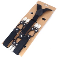 Men Women Strap Clip Shoulder Strap British Six-Clip Suspenders Strap Photo Performance Pants Strap 