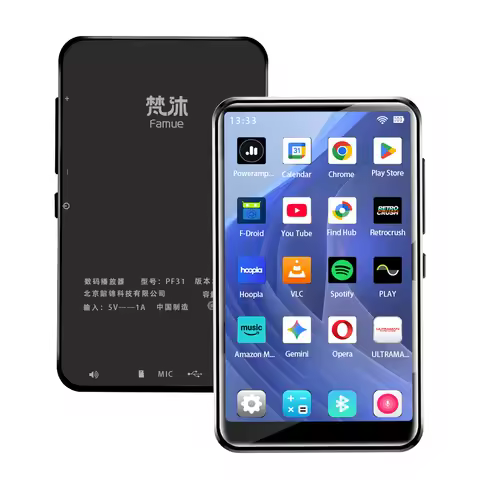 4G RAM+32G ROM Famue PF31 Android 10 MP3 Player with 4-inchs Bluetooth and WiFi MP4 Player with Spot