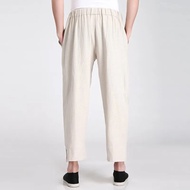 New Arrival Beige Chinese Men's Kung Fu Trousers Cotton Linen Pants Clothing Size S M L XL XXL XXXL 2608