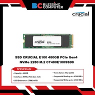 SSD CRUCIAL E100 480GB PCIe Gen4 NVMe 2280 M.2 CT480E100SSD8