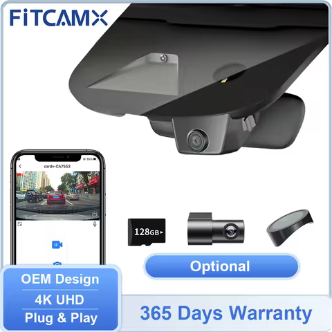 4K Perfect OEM Look Dashcam for Ford Mustang 2015-2025 & Mustang Mach-E 2021-2025, FITCAMX 2160P Car
