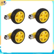 4PCS DC Electric Motor + Plastic TT Motor Tire Wheel Dual Shaft Gear Motor TT   for  Smart Car