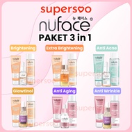 Nuface 3in1 Fuji Skincare Package | Nu Glow Brighten | Brightening Brightening | Acne Acne | Toner |