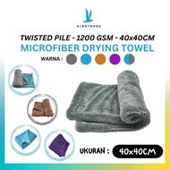 Microfiber Drying Towel Twisted Pile Dual Side 40x40CM 1200GSM - Car and Motorcycle Drying Towel - T
