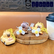 GLENES Capybara Doll Fighter Keychain, Rotating Small Plane UV Electroplating Capybara Car Pendant, 