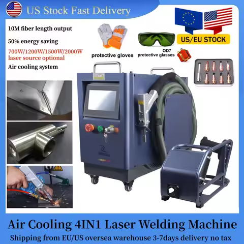 Fast Shipping Portable Air-cooled 4IN1 Metal Laser Welding Machine & 10M Cable Cutting Cleaning Touc