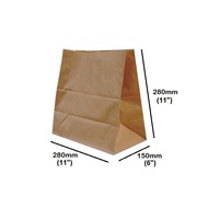 (25ใบ)ถุงกระดาษ แบบ มีหูหิ้ว/ไม่มีหูหิ้ว สีน้ำตาลคราฟท์ ถุงกระดาษใส่ของขวัญ ถุงใส่กล่องอาหาร
