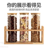 Rak Pameran Teh dan Biji Kopi Seni Besi Kayu Balang Tertutup Rak Penyimpanan Rak Paparan Set Penyimp