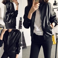 winter coat women winter jacket woman Fashion pu small coat short zipper black leather coat