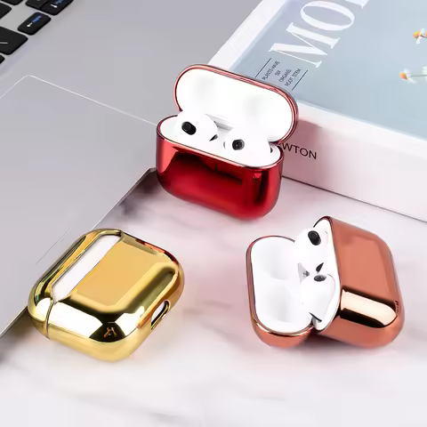 For AirPods 3 Case Luxury Gold Plating Hard Cover For Airpods Pro 2 1 3 Earphone Case Headphone For 