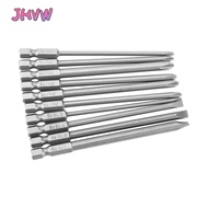 JHVW 10pcs Cross Head Screwdriver Bits, 100mm Length 1/4 Inch Hex Shank Screwdriver Bit Set, Durable