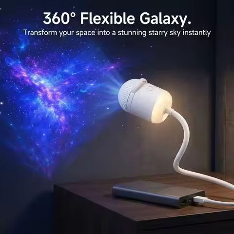 2-in-1 Galaxy Projector Night Light,USB Star Projector for Bedroom with Sliding Projection Films,Min