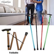 Fitow Walking Cane Elder Cane Adjustable Folding Canes Collapsible Senior Stis Elder Crutches For Mo