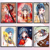 ( 现货READY STOCK ) BIG SIZE 花旦 一套6个图满绣 237*49cm 9ct/11ct精准印花 十字绣 cross stitch kits Printed Fabric FUL