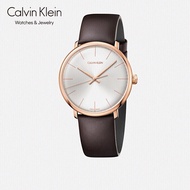 CK凯文克莱（Calvin Klein）High noon 正午系列手表 棕色皮革石英男士手表 K8M216G6