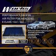 Works Engineering Washable Drop In Replacement Air Filter Mercedes E200 E250 C160 C180 C200 C250 GLC