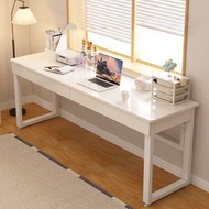 櫻桃傢俱 - 實木書枱辦公枱雙人學習枱帶櫃桶化妝枱小戶型床尾枱學生長條電腦枱80CM(2抽)