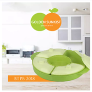 Tempat prasmanan bulat Basi Tutup Prasmanan Bulat Plastik BTPB 2018 Golden Sunkist Wadah Saji Makana