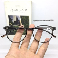 Kacamata baca oval +050-4.00 kacamata oval cowok cewek