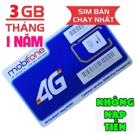 Sim data Mobi 4G Trọn Gói 1 năm  Tặng 3GB/tháng  Phù hợp lướt web đọc báo  định vị .  FREESHIP - CHƯ
