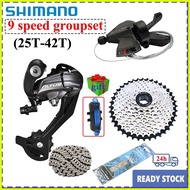 ♞,♘,♙Shimano M370 9 Speed Groupset Altus RD Shifter VG Sports Cassette Cogs 42T/40T/36T 9 Speed MTB