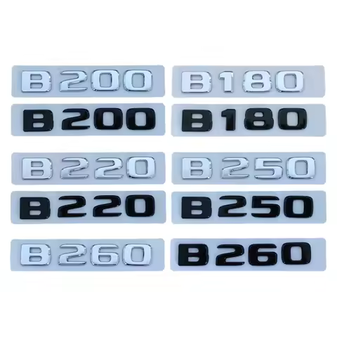 3d ABS Chrome Black Logo B180 B160 B220 B260 B200 Emblem Badge Car Trunk Letters Sticker For B Class