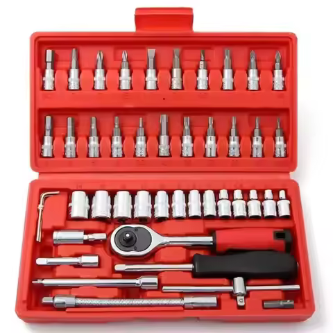 Wrench Set 46 Pcs Tool Kit For Car Tool Screwdriver And Bit Ratchet Torque Quick Wrench Spanner Wren