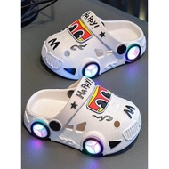 selipar budak lel Kasut kanak-kanak Japan Imported Children's Slippers Summer Boys Car Luminous Anti