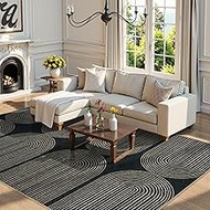LIVEBOX Rainbow Easy Jute Outdoor Rug 8x10, Living Room Rug Indoor Outdoor Washable Patio Rugs Farmh