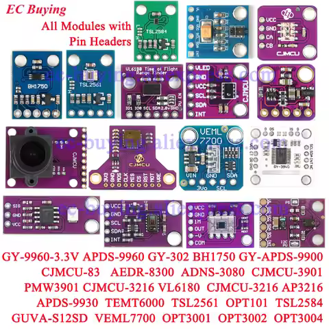 1-5pcs MAX30105 MAX44009 BME280 APDS-9900 9960 9930 TEMT6000 Ambient Light Sensor GY PMW3901 ADNS-30