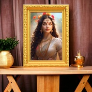 Picture Auspicious S02 Goddess Lakshmi Worship Wealth Enhancement Love Work Size 4x6 Inches