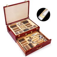 Cross-Border Middle East Thickened 72-84 Piece Set Row Fork Light Luxury Gift Box Western Food Table
