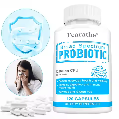 Broad Spectrum Probiotics, 32 Billion CFU & 15 Diverse Strains, for Daily Digestive Health & Immune 